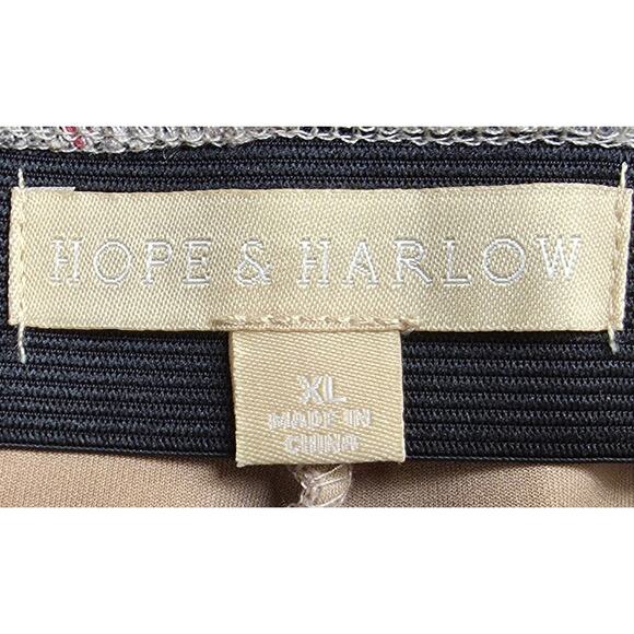 Hope Harlow Women XL (36x28) Trouser Pants Ankle Golden Shimmer Red Stretch Soft - Picture 5 of 9